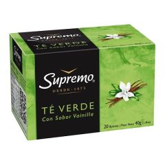 TE VERDE SUPREMO SABORIZADO CON VAINILLA 20 BOLSITAS