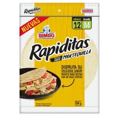 TORTILLAS BIMBO RAPIDITAS MANTEQUILLA MEDIANAS 330G