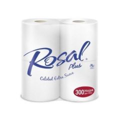 PAPEL HIGIENICO ROSAL PLUS 4 ROLLOS DE 300 HOJAS