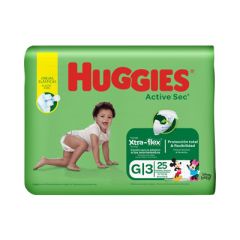 PAÑALES HUGGIES ACTIVE SEC TALLA G 25UN